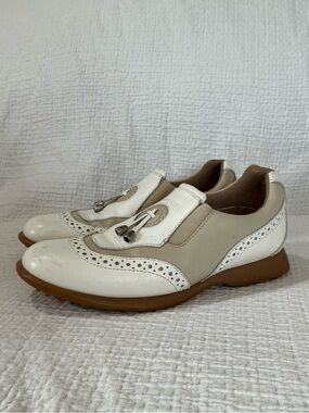 🤎 Sandbaggers Madison II Women’s Golf Shoes Tan and White - 7 1/2